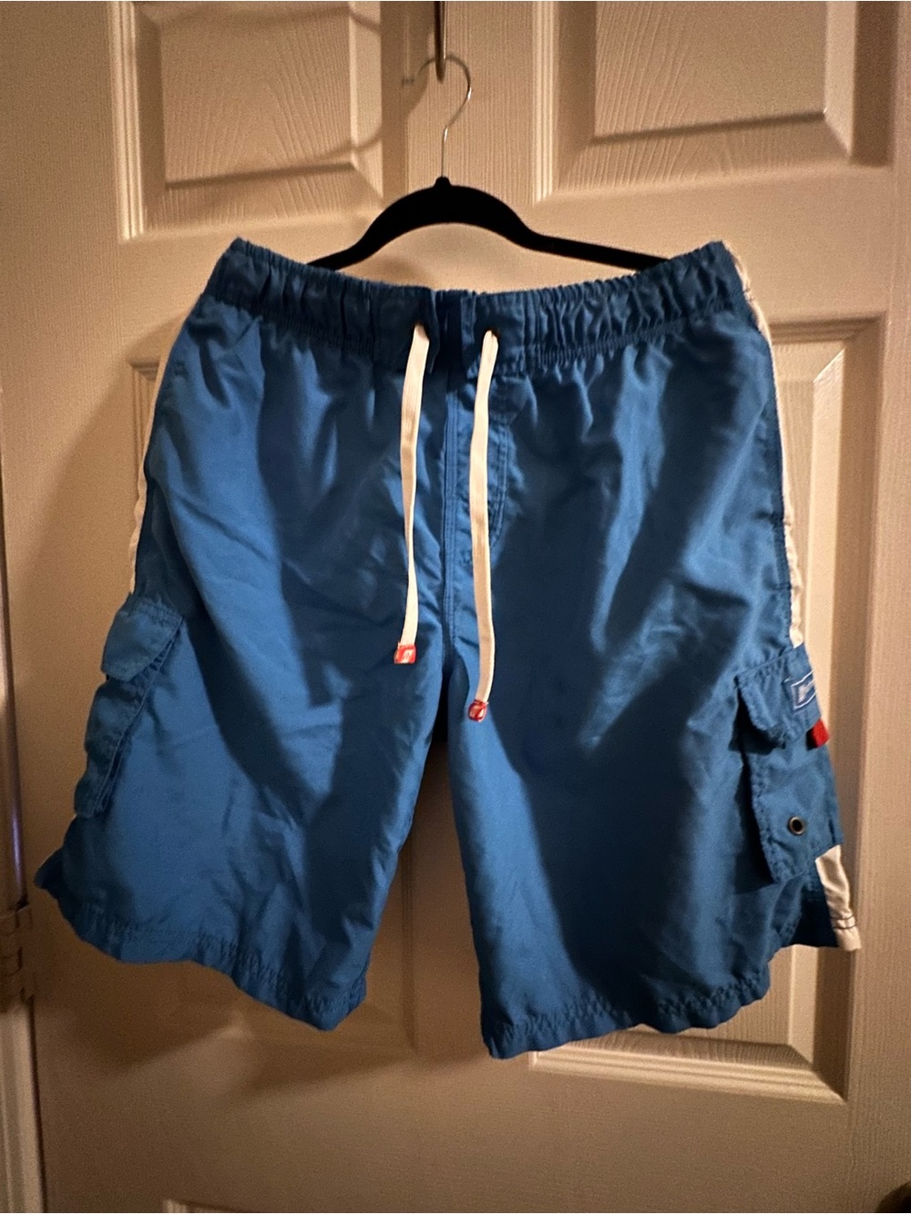 Men's Blue Cargo Shorts with Drawstring Waist